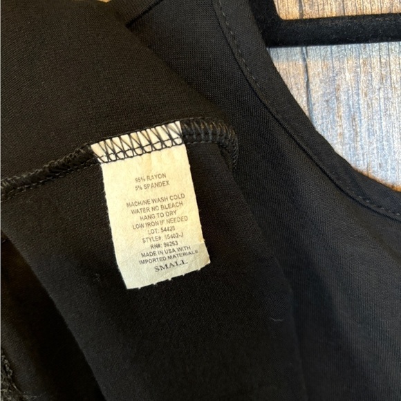 Olivia Rae T-Shirt Dress Flutter Sleeve Stretch Scoop Neck Black Women's Size S - Picture 4 of 4